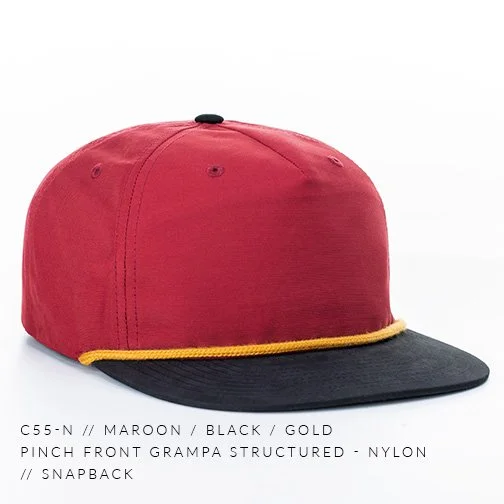 c55-N // Pinch Front - Nylon // Custom Snapback — CAPTUER HEADWEAR